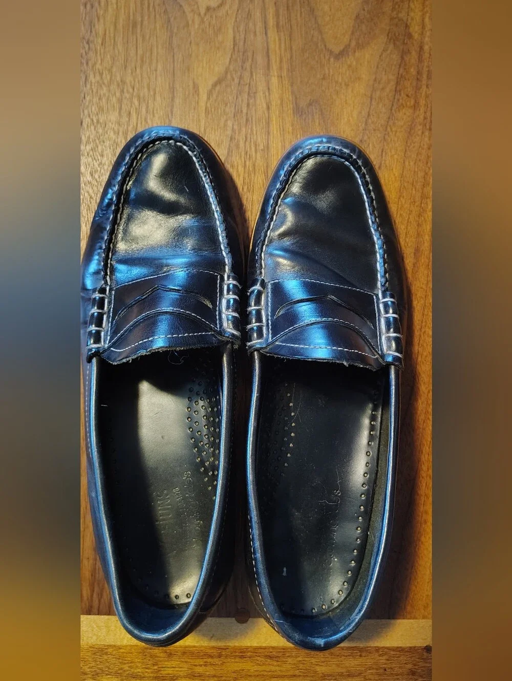 Bass wejuns - Men's Black Leather Slip-On Loafers Size 11.5 Men's